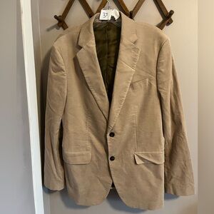 Club Monaco blazer micro cord beige gala in woven fabric 40r slim tailored fit